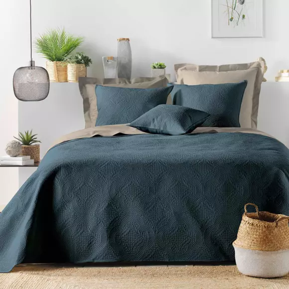 Housse de coussin (60 cm) Romane Bleu canard 3