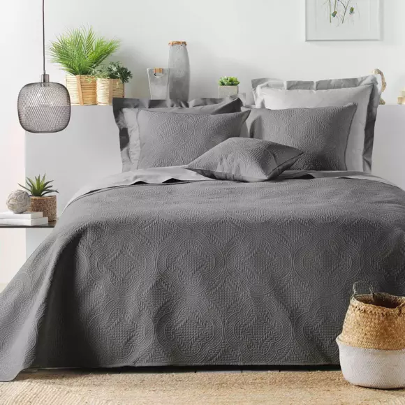 Housse de coussin (40 cm) Romane Gris anthracite 3