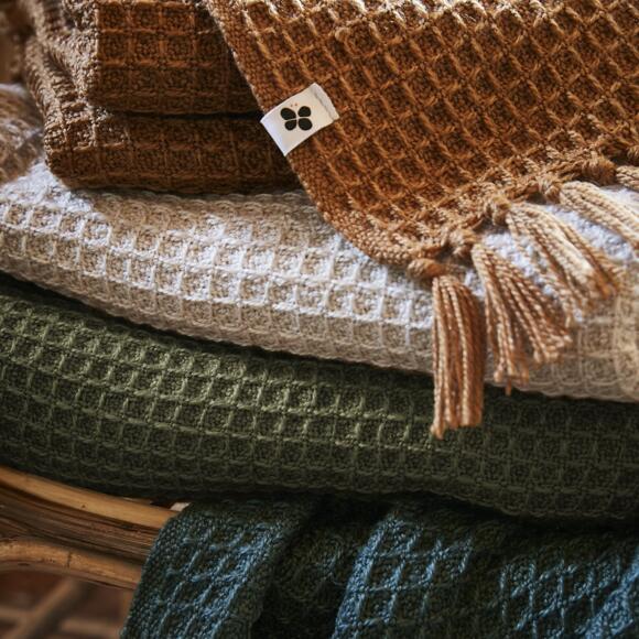 Manta para sofá material reciclado (160 cm) Gabin Verde tomillo
