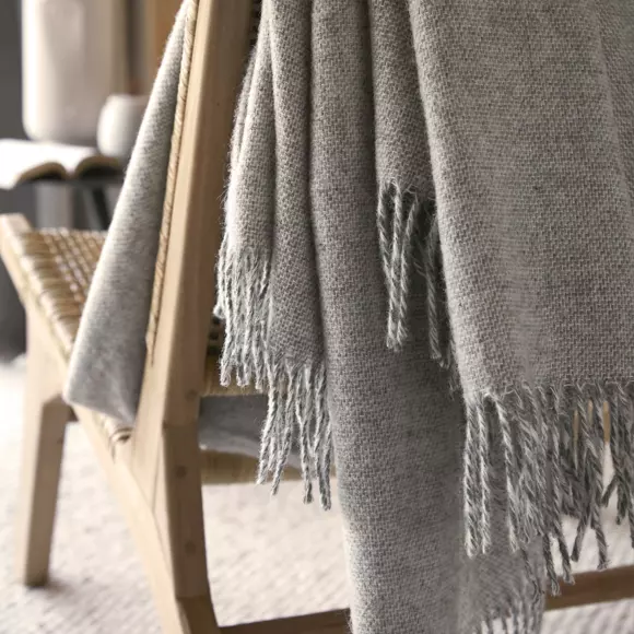 Plaid laine (200 cm) Martin Gris