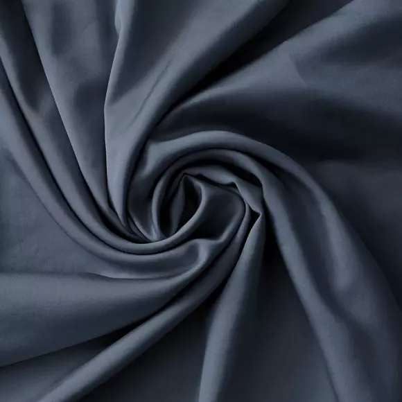 Copripiumino in raso di bambù (260 cm) Salomé Blu notte