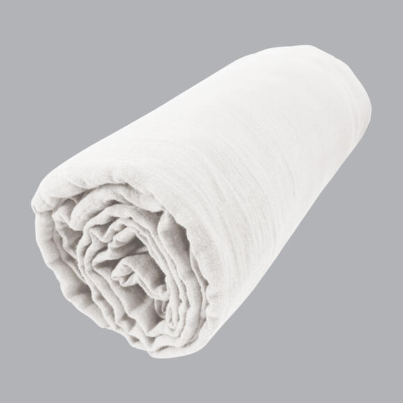 Drap housse gaze de coton (160 cm) Gaïa Blanc chantilly 2