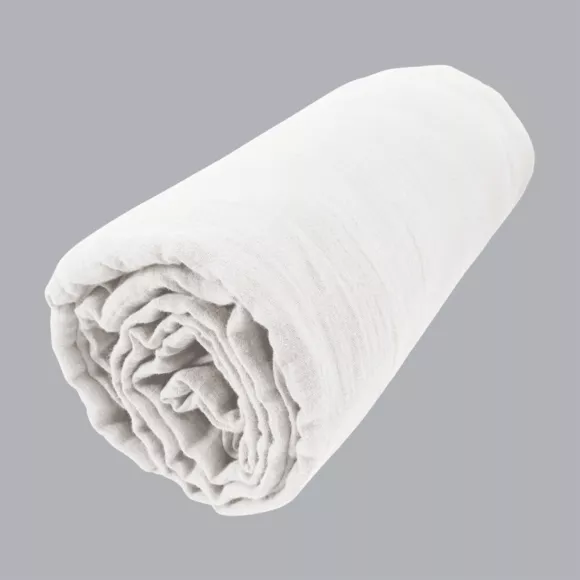 Drap housse gaze de coton (140 cm) Gaïa Blanc chantilly 4