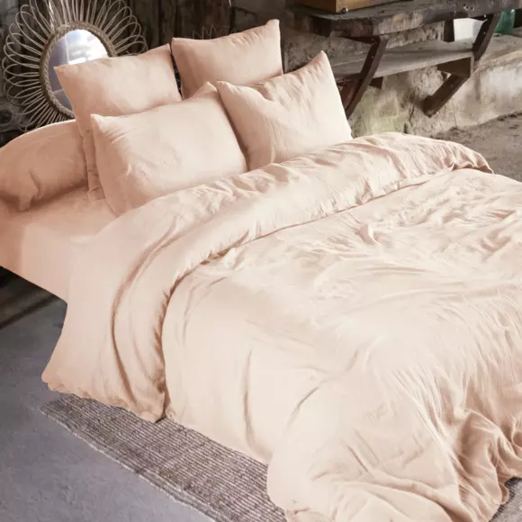 Sábana bajera en gasa de algodón (140 cm) Gaïa Rosa palo 3