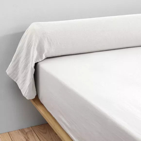 Federa cuscino a rullo garza di cotone (L185 cm) Gaïa Bianco chantilly 3