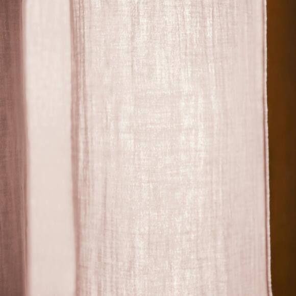 Cortina en gasa de algodón ajustable (180 x max 300 cm) Gaïa Rosa palo 3
