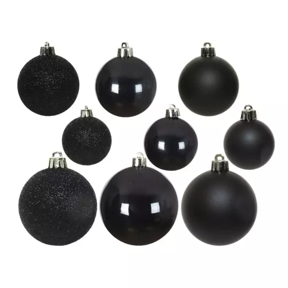Lot de 30 boules de Noël assorties Alpine Noir 2