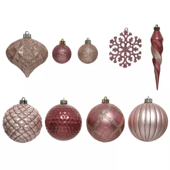 Kit de decoración para árbol de Navidad Rosa polvo/ Rosa antiguo 2