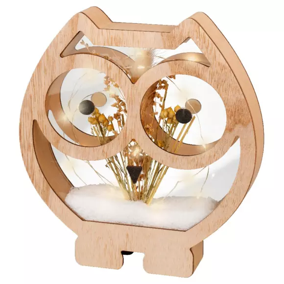 Hiboux fleuri à piles lumineux Blanc chaud 25 LED 3