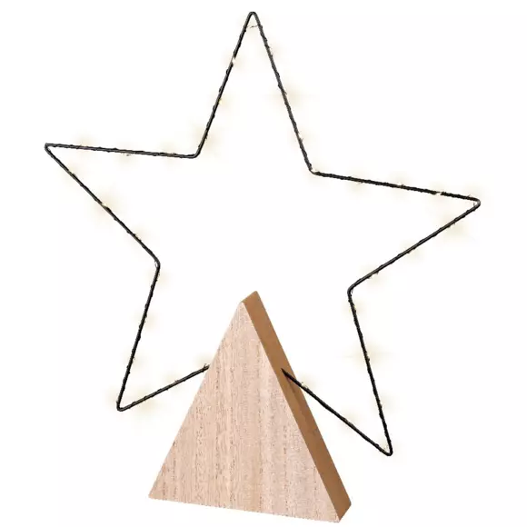 Étoile lumineuse Lumi à piles GM Blanc chaud 3