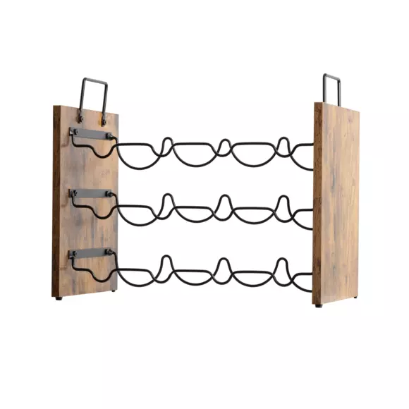 Meuble range-bouteilles industriel 12 emplacements (H40 cm) Lucas Noir 2