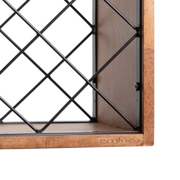 Portabotellas de madera y metal con 6 espacios (H40 cm) Gabriel Beige 3