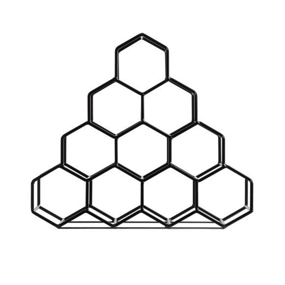 Metalen piramide flessenrek (H 38 cm) Malo Zwart