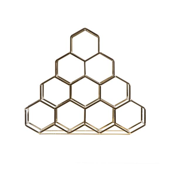 Portabotellas piramidal de metal (H38 cm) Malo Oro 3