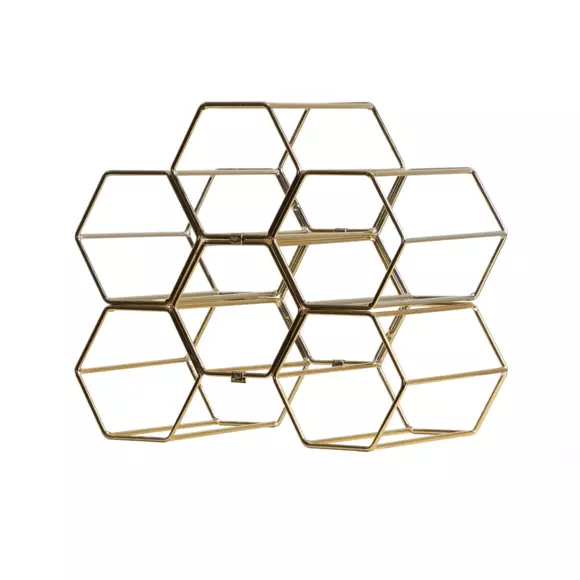 Juego de 2 portabotellas apilables de metal (H26 cm) Côme Oro 2