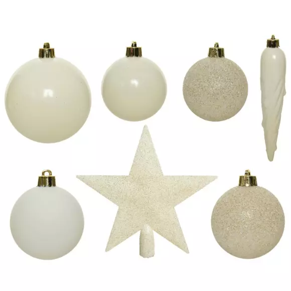 Kit de décoration de sapin de Noël Novae Blanc laine 2