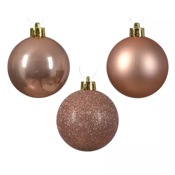 Lot de 30 boules de Noël Alpine assorties Rose pétillant 2
