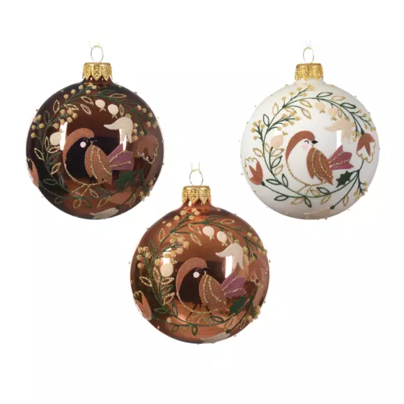 Lote de 6 bolas de Navidad (D80 mm) en verre Pix Marrón 3