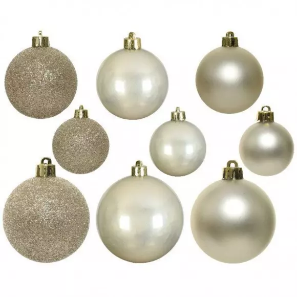 Set van 20 kerstballen New Alpine Mix parelwit 2