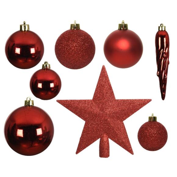 Kit de decoración para árbol de Navidad Novae Rojo 2
