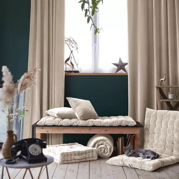 Vloermatras fluweel katoen (60 x 120 cm) César Beige