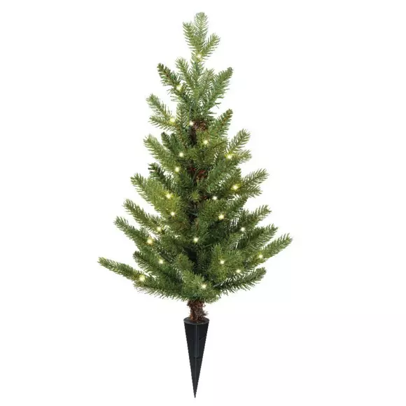 Árbol artificial de Navidad con luces ALLIX à piquer dans le sol Alto 90 cm Blanco cálido 3
