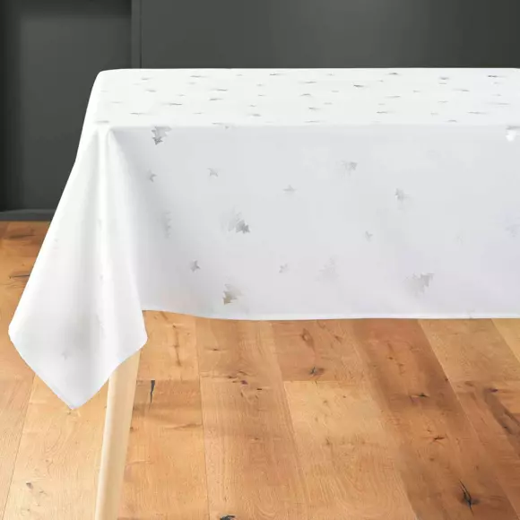 Mantel rectangular (L300 cm) Sapin metálico Blanco 2