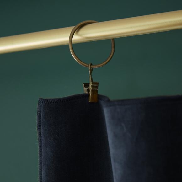 Rideau velours de coton ajustable (140 x max 270 cm) César Bleu nuit 2