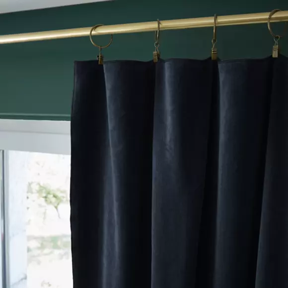 Rideau velours de coton ajustable (140 x max 270 cm) César Bleu nuit 3