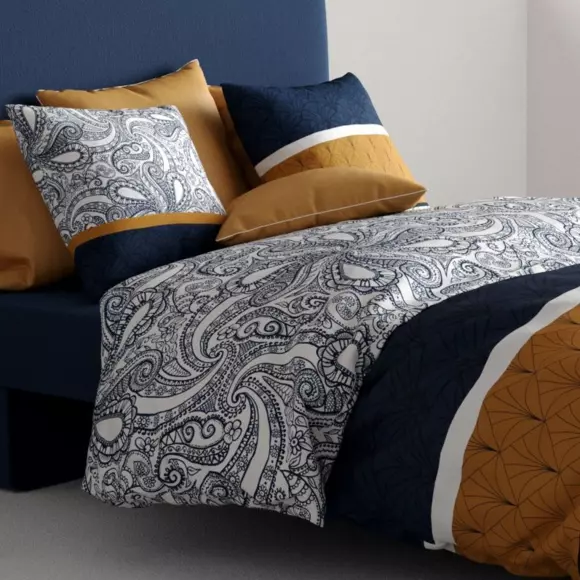 Housse de couette et deux taies coton (200 cm) Dakota Beige