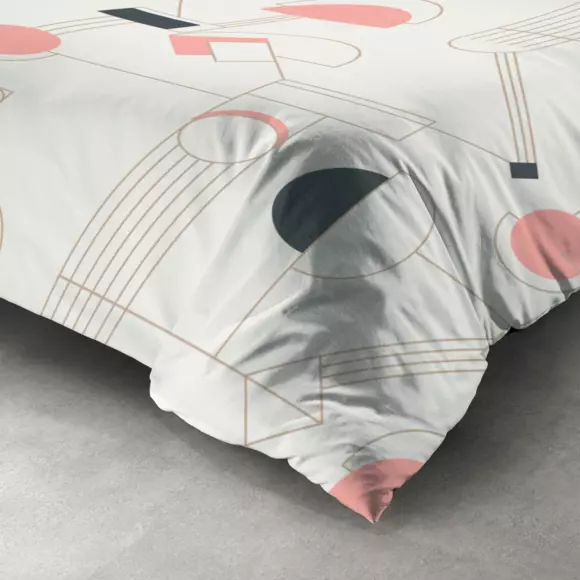 Housse de couette et deux taies coton (240 cm) Hawa Pink Rose