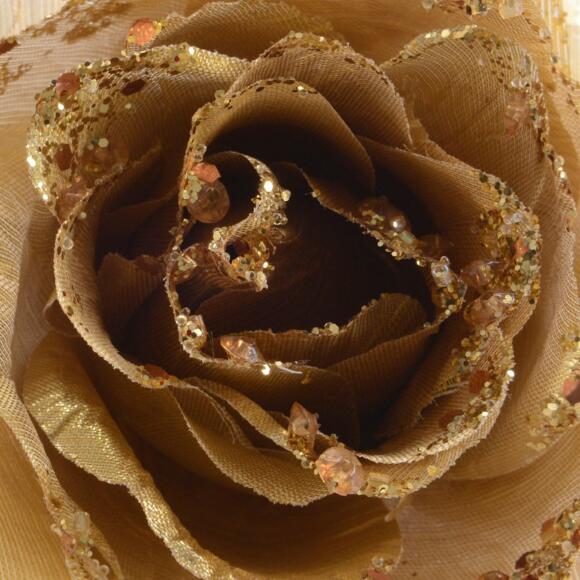 Fleur décorative sur pince Rosace Or 2