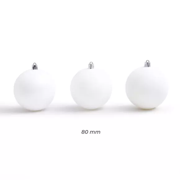 Lote de 30 bolas de Navidad (D80 mm) New Alpine Blanco 3