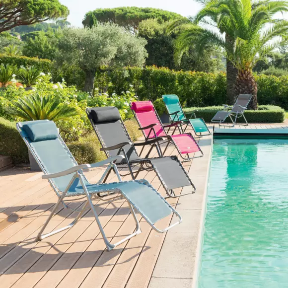 Fauteuil de jardin relax Silos - Bleu canard