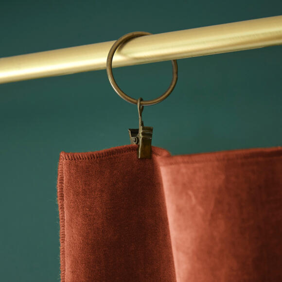 Rideau velours de coton ajustable (140 x max 270 cm) César Terracotta 2