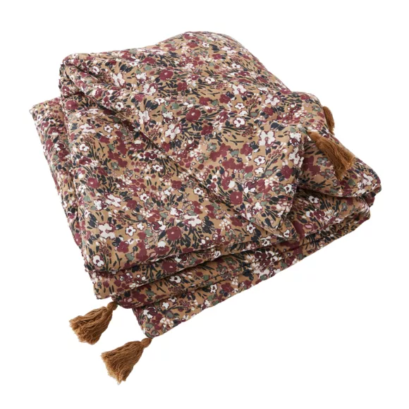 Edredón pie de cama en gasa de algodón (90 x 200 cm) Constance Camel