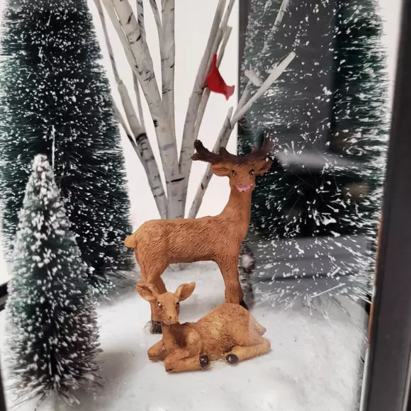  Linterna de Navidad de Papa Noel iluminada con pilas Blanco cálido