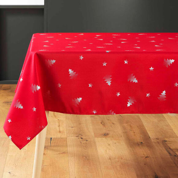 Mantel rectangular (L300 cm) Sapin metálico Rojo 3