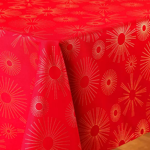 Nappe rectangulaire (L300 cm) Pampille métallisé Rouge 2