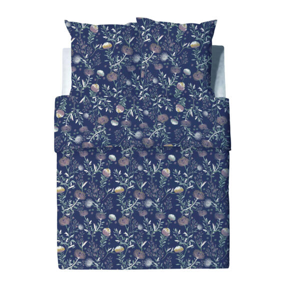 Bettbezug & 2 Kopfkissenbezüge Baumwolle (260 cm) Phytea Blau