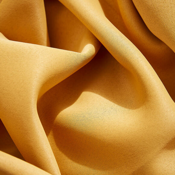 Cortina opaca  con cinta fruncidora (140 x 260 cm) Dark Amarillo mostaza