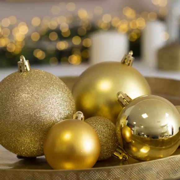 Lote de 30 bolas de Navidad  surtido New Alpine Oro 2
