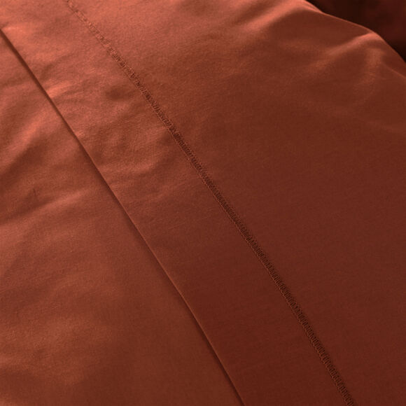 Drap plat percale de coton (180 cm) Cali Terracotta