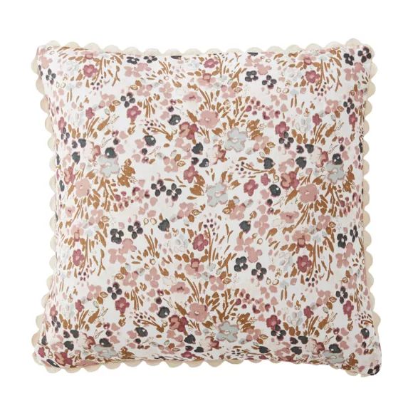 Coussin carré gaze de coton (40 cm) Constance Beige pampa