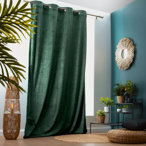 Rideau occultant velours (140 x 280 cm) Fern Vert sapin