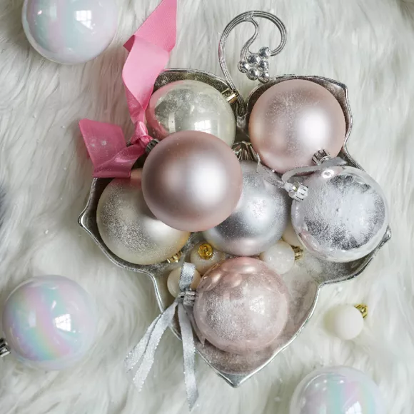 Lote de 26 bolas de Navidad Lara Perla 2
