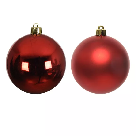 Lot de 4 boules de Noël (D100 mm) Alpine Rouge