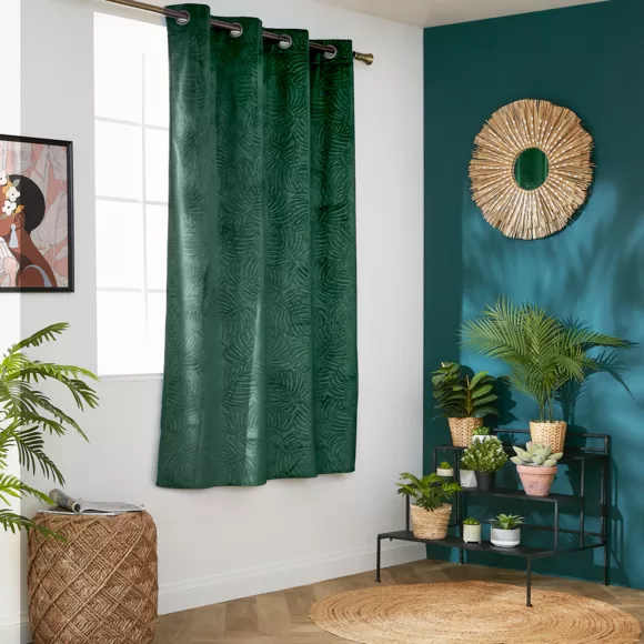 Rideau occultant velours (140 x 180 cm) Fern Vert sapin