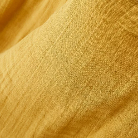 Nappe rectangulaire gaze de coton (L250 cm) Gaïa Jaune safran