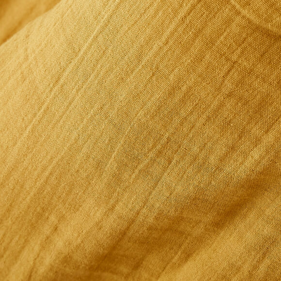 Kussensloop rechthoekig katoengaas (L70 cm) Gaïa Saffraangeel 2